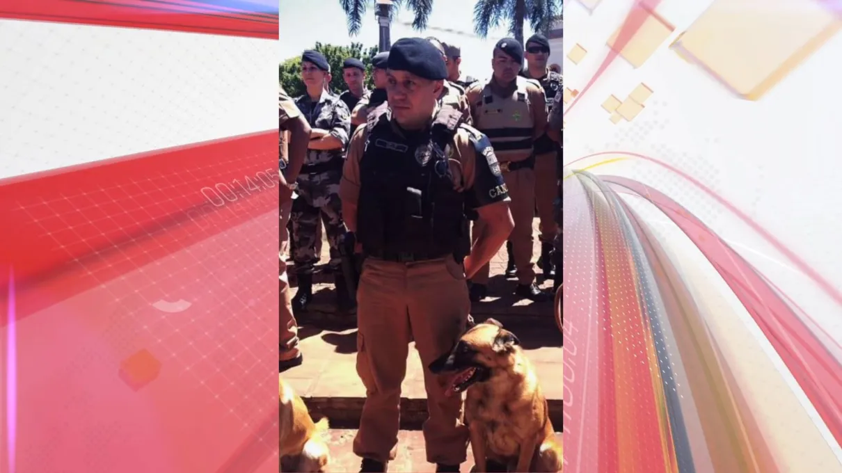 Sargento Paulo com o cão Astor
