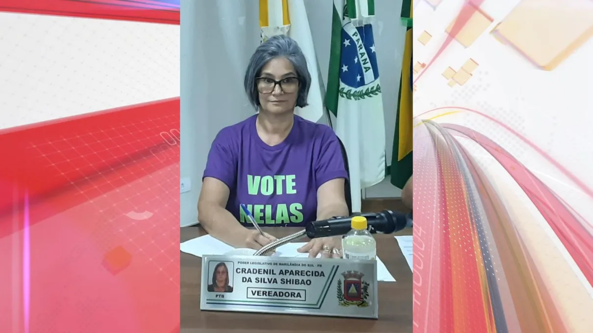 Vereadora usou camisa do movimento 'Vote Nelas' durante sessão na Câmara de Vereadores