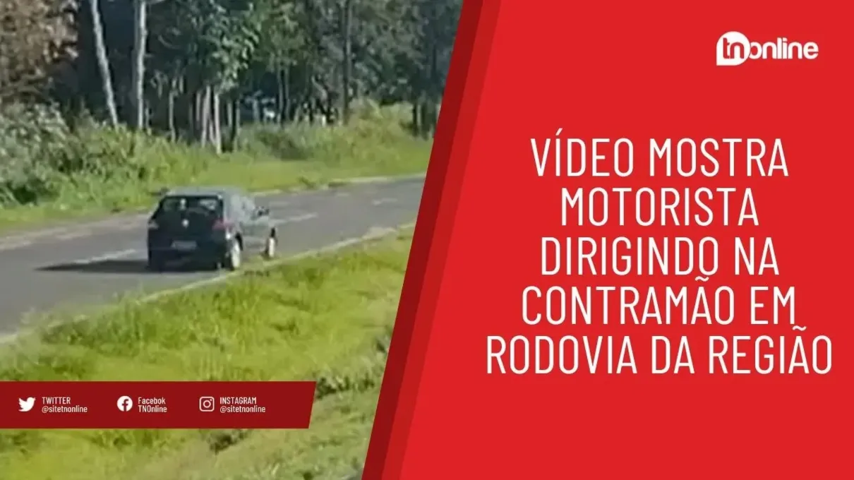 Vídeo mostra motorista dirigindo na contramão em rodovia da região