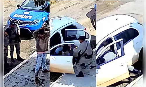 Vídeo: motorista foge de abordagem policial levando PM dentro de carro