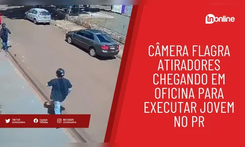 Câmera flagra atiradores chegando em oficina para executar jovem no PR