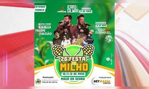 Prefeitura de Mauá da Serra divulga programação da 26ª Festa do Milho