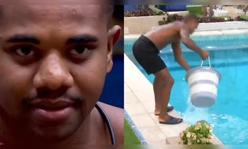 Vingança? Davi acorda e enche balde na piscina