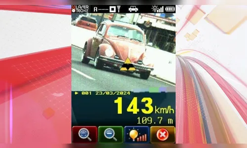 PRE flagra Fusca em velocidade mais que o dobro permitida na PR-445