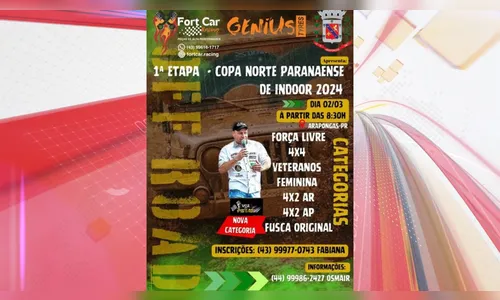 Arapongas vai sediar 1ª etapa Paranaense Indoor Desafio 4x4