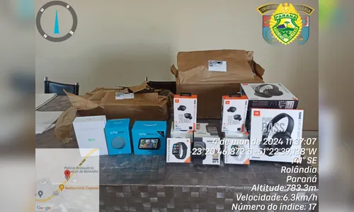 PRE apreende produtos eletrônicos com passageira de ônibus no Paraná