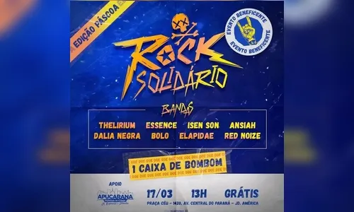 Rock Solidário acontece neste domingo (17) em Apucarana