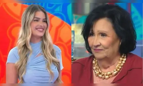 Yasmin Brunet ganhou livro de Dona Déa no Caldeirão
