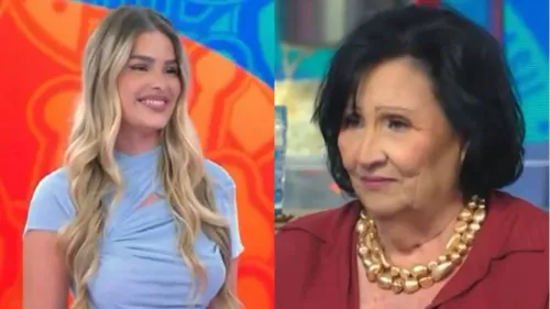 Yasmin Brunet ganhou livro de Dona Déa no Caldeirão