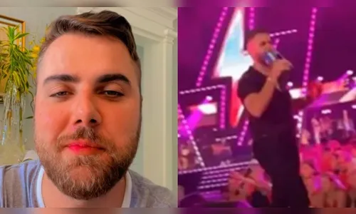 Zé Neto cai do palco durante apresentação