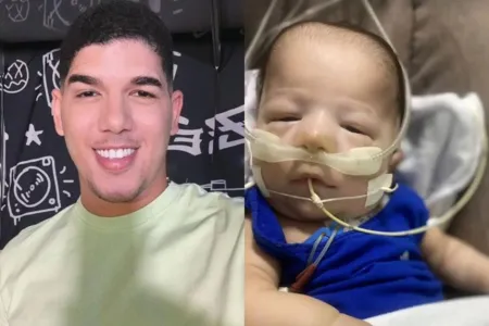 Zé Vaqueiro e seu filho, Arthur, de 7 meses