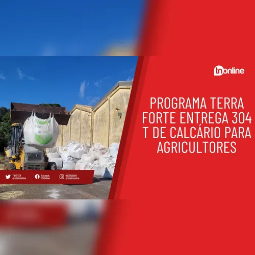 Programa Terra Forte entrega 304 t de calcário para agricultores