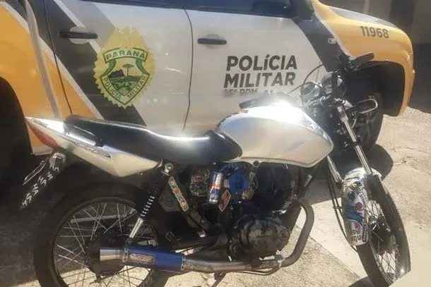 A motocicleta  estava com a numeração do chassi suprimido