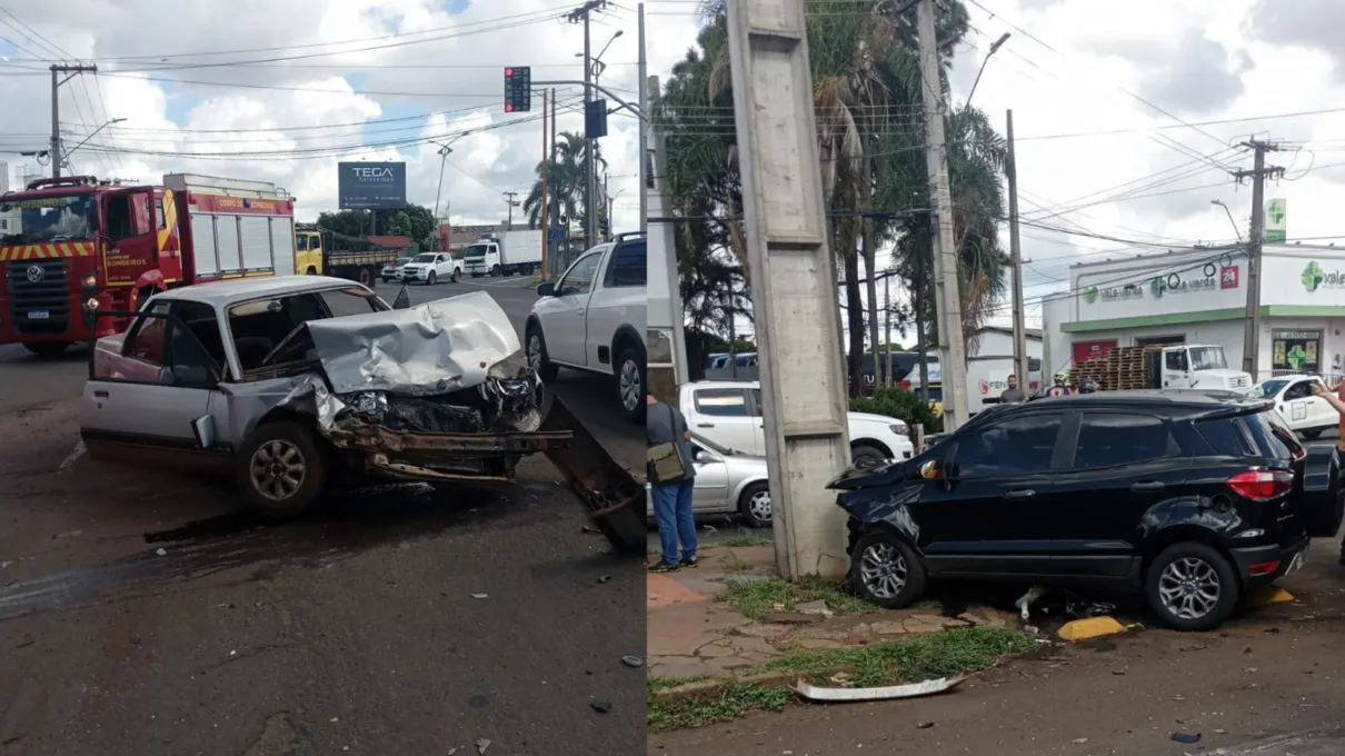 Acidente aconteceu na esquina com a Rua Guiracá