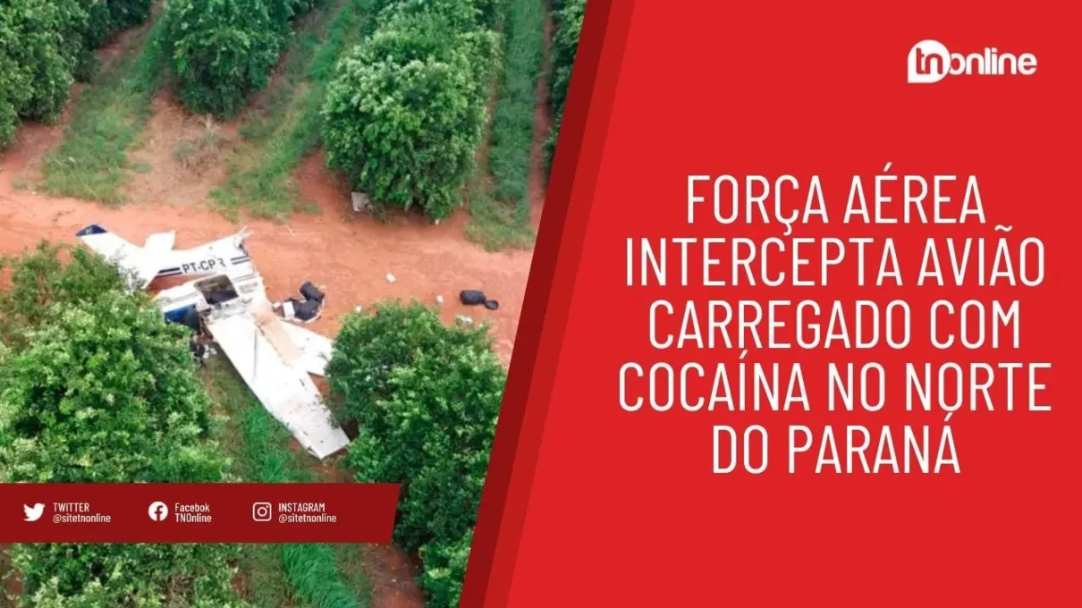 Força Aérea intercepta avião carregado com cocaína no norte do Paraná