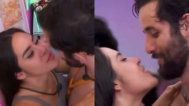 Isabelle e Matteus se beijam