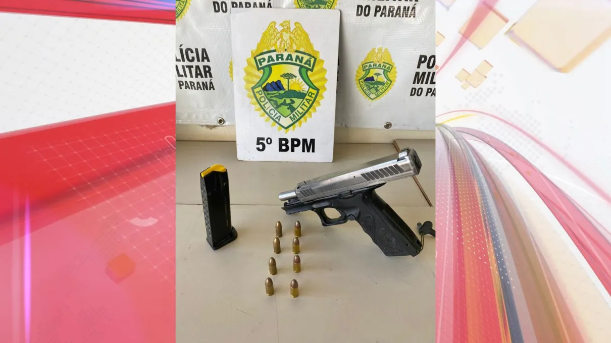 Pistola Taurus, modelo TS9, calibre 9mm estava carregada com oito munições