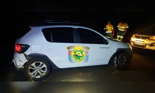 Motorista fica ferido após bater carro contra barranco na PR-444
