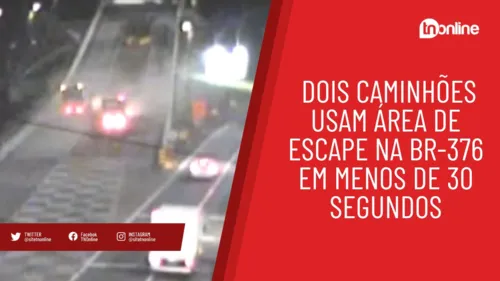 Em menos de 30 segundos, dois caminhões usam área de escape da BR-376