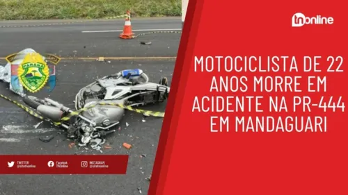 Motociclista de 22 anos morre em acidente na PR-444 em Mandaguari