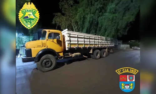 Caminhão furtado em Nova Tebas é recuperado pela PM em Lunardelli