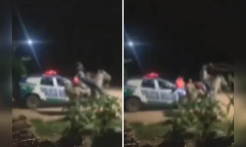 Velho Oeste? Homem montado em cavalo tenta laçar policial militar