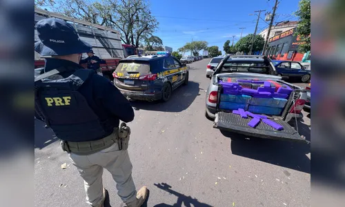 PRF apreende mais de meia tonelada de maconha em picape rebocada