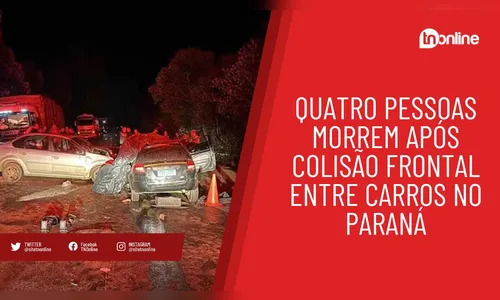 Quatro pessoas morrem após colisão frontal entre carros no Paraná