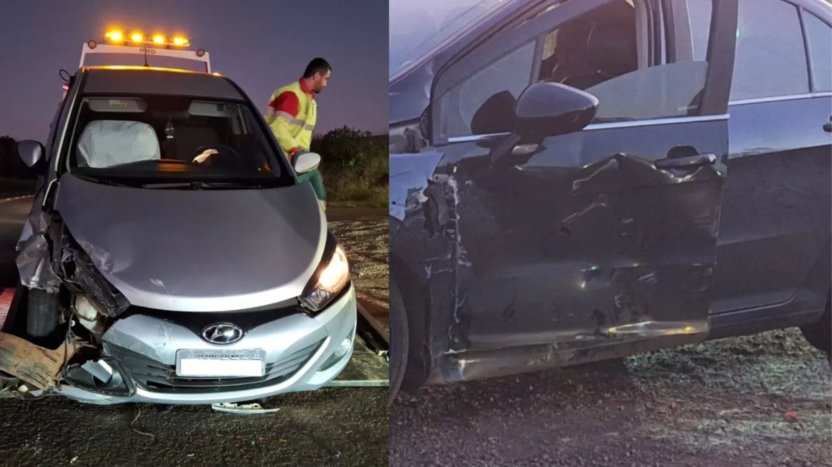 A batida aconteceu entre um Peugeot 408 e um HB20.