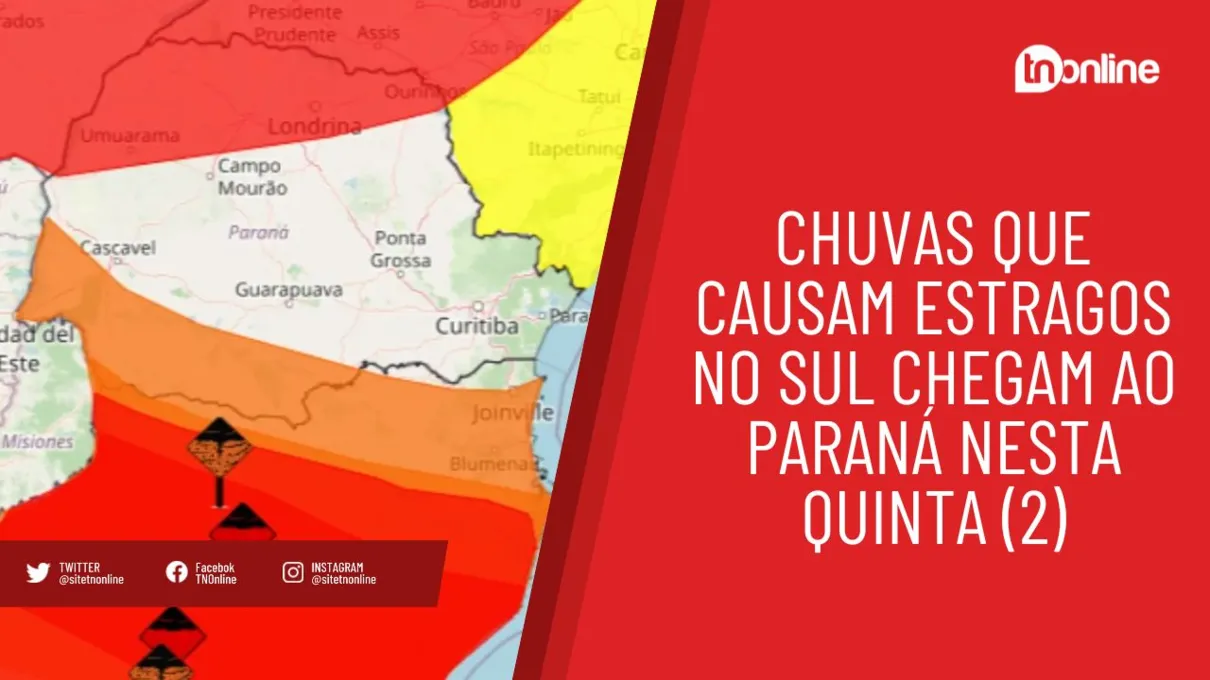 Chuvas que causam estragos no Sul chegam ao Paraná nesta quinta (2)