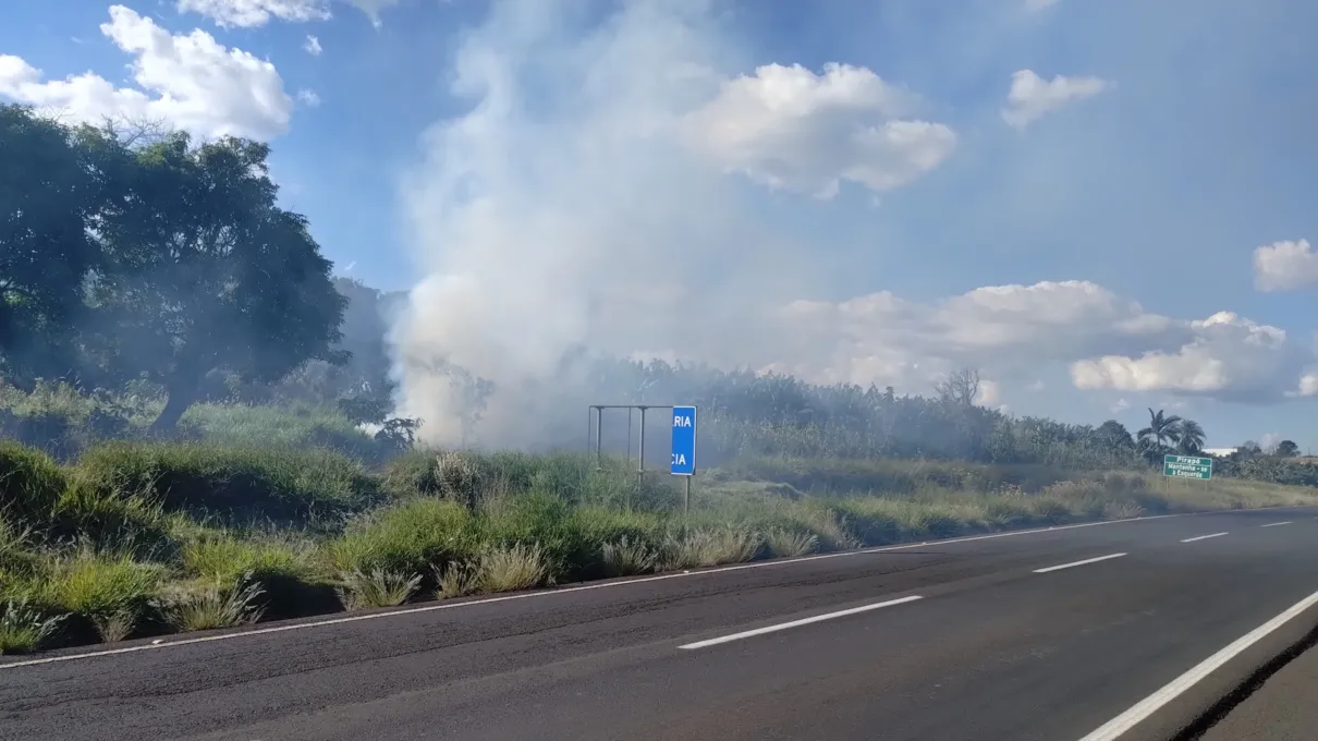 Incêndio em vegetação é registrado na BR-376