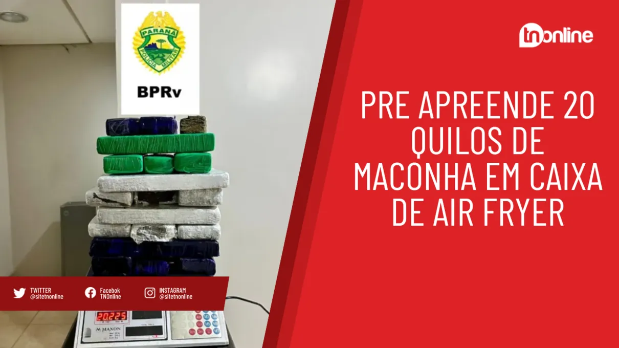 PRE apreende 20 quilos de maconha em caixa de Air Fryer