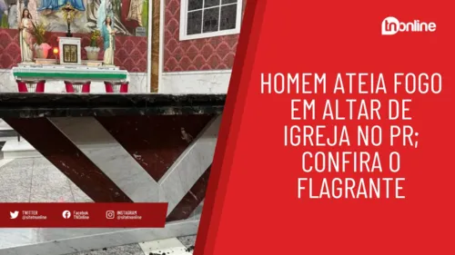 Atenção: Homem ateia fogo em altar de igreja