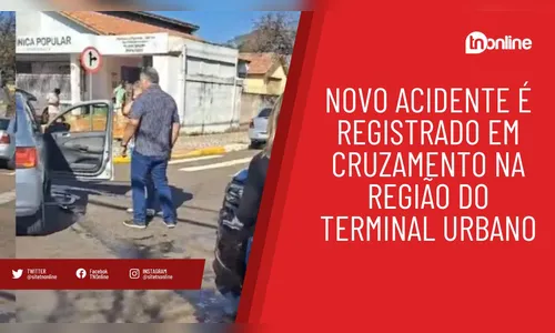 Câmera flagra colisão no centro de Apucarana