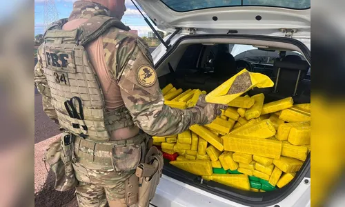 PRF apreende carro em alta velocidade com meia tonelada de maconha