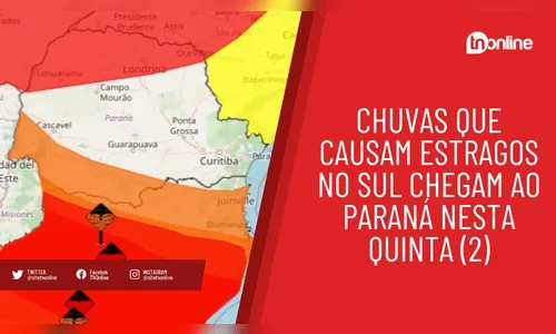 Chuvas que causam estragos no Sul chegam ao Paraná nesta quinta (2)