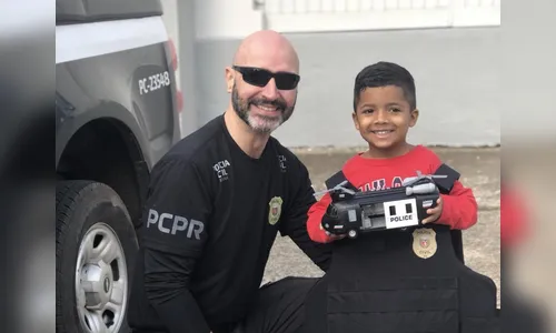 Gregory Queiroz comemorou os 5 anos com os policiais civis