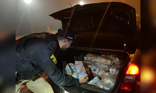 PRF apreende maconha embrulhada em papel de presente infantil no PR