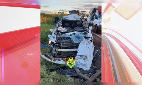 Honda Civic de Apucarana se envolve em grave acidente com caminhão