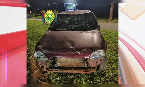 Corsa capota na PR-445 e motorista de 32 anos fica ferido em Londrina
