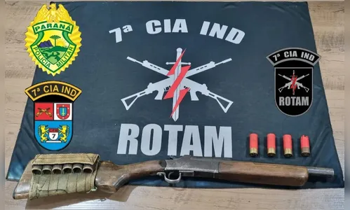 Rotam apreende arma e munições na área rural de Arapongas