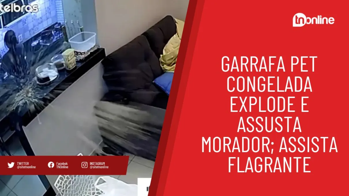 Impossível! 😱 Garrafa PET congelada explode e assusta morador