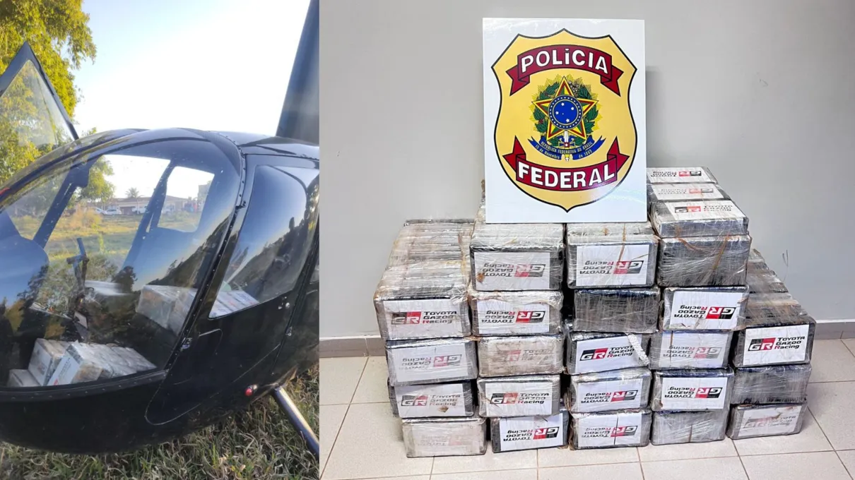 Polícia apreende helicóptero com cocaína avaliada em R$ 20 milhões