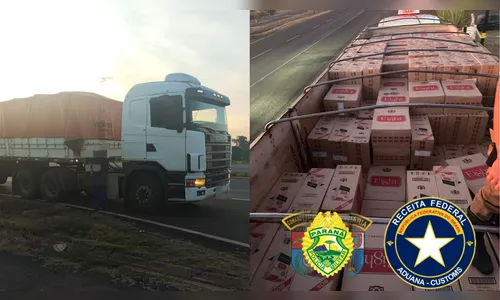 PRE apreende 25 mil cigarros na PR-444; prejuízo é de R$ 2 milhões