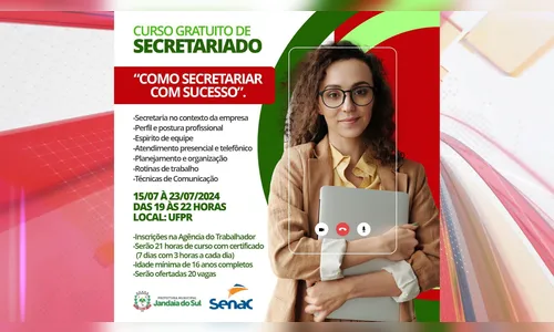Jandaia em parceria com Senac oferta curso gratuito de secretariado