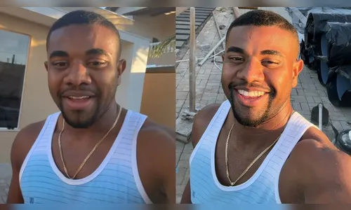 Ex-BBB Davi visita obra de sua nova mansão na Bahia