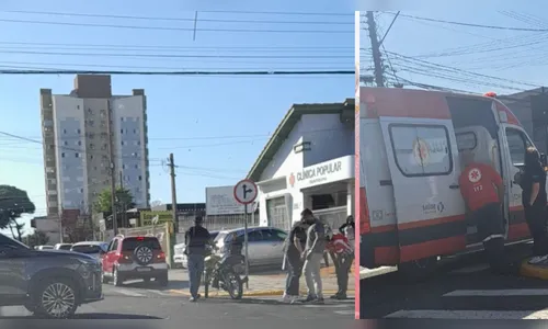 Motociclista fica ferido após colisão com carro no centro de Apucarana