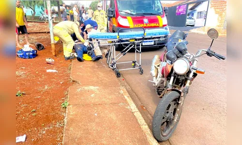 Motociclista é intubado após bater em ponto de ônibus em Apucarana