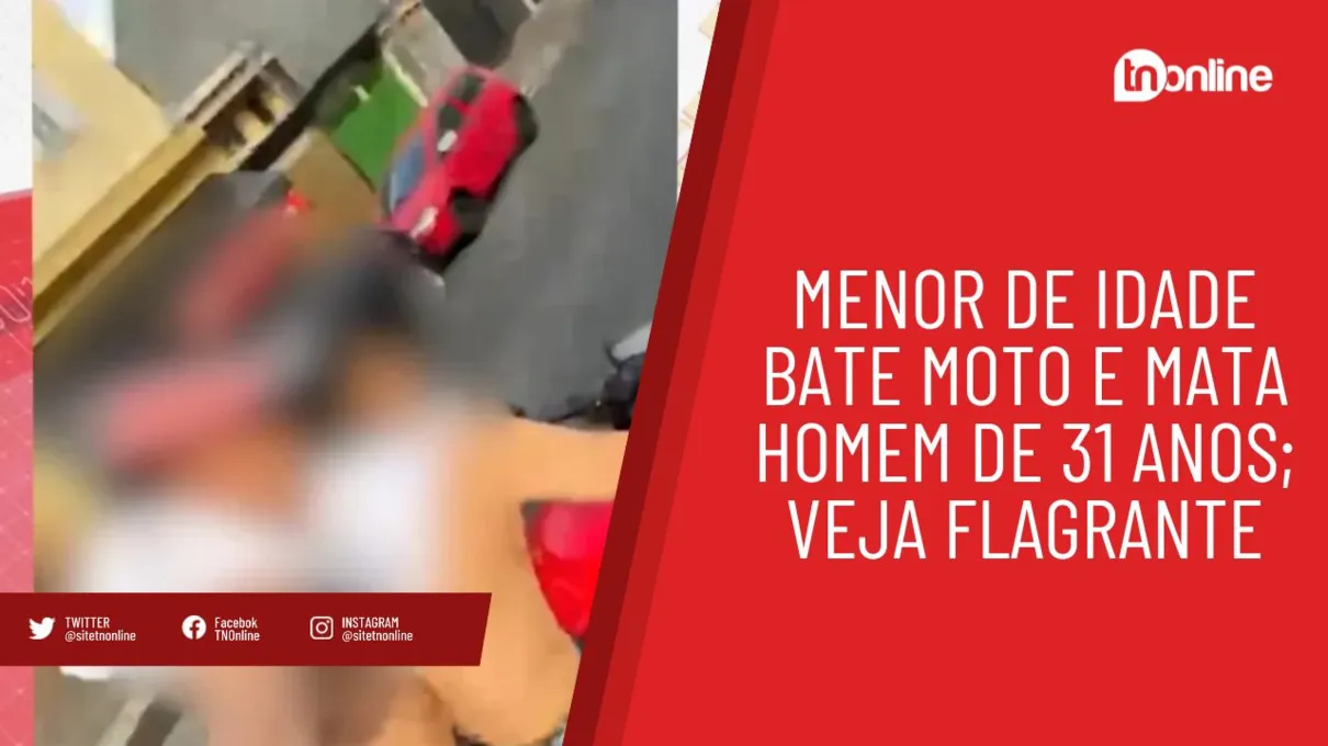 Menor de idade bate moto e mata homem de 31 anos; veja flagrante