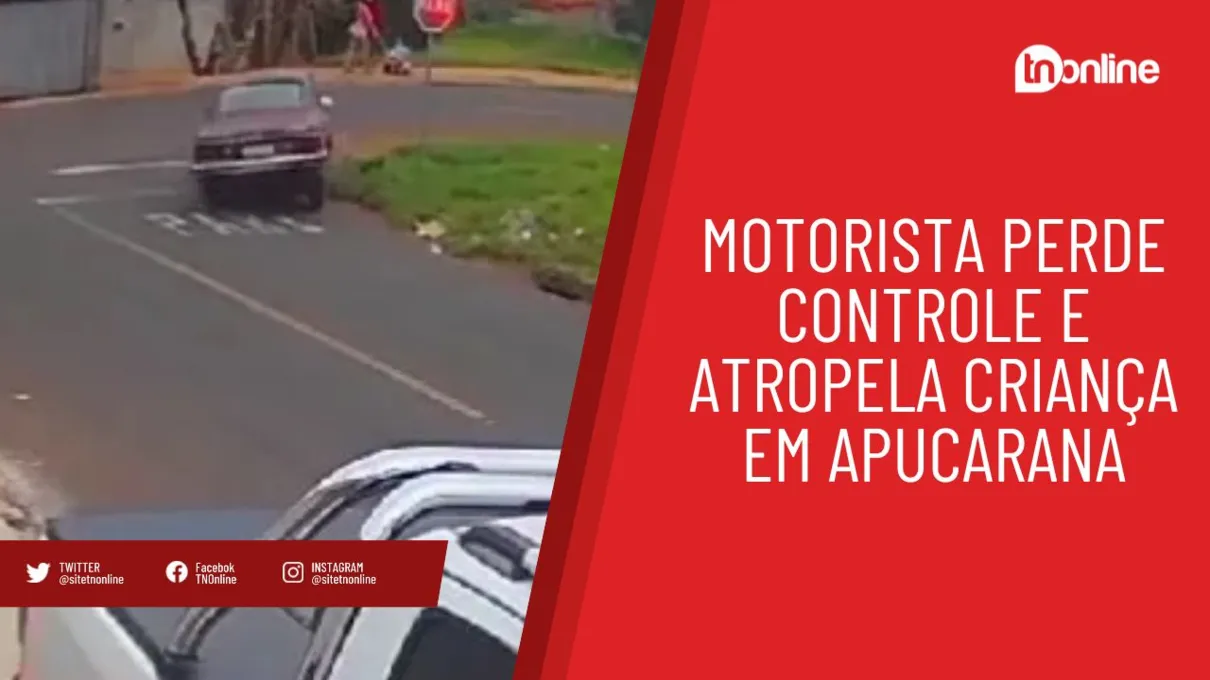 Motorista perde controle e atropela criança em Apucarana